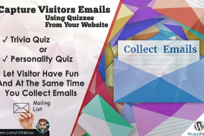 I will create a quiz to collect email from the visitors of your website