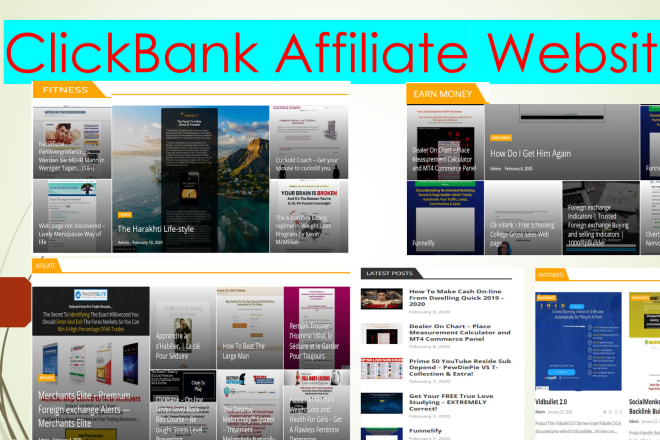 I will create clickbank affiliate website for passive earnings