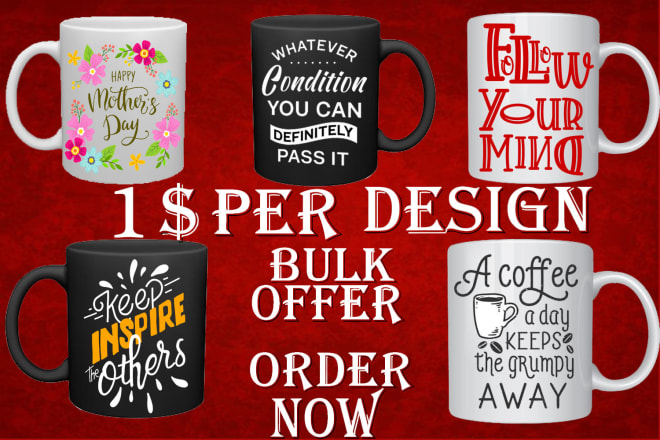 I will create cool coffee mug designs for your pod business