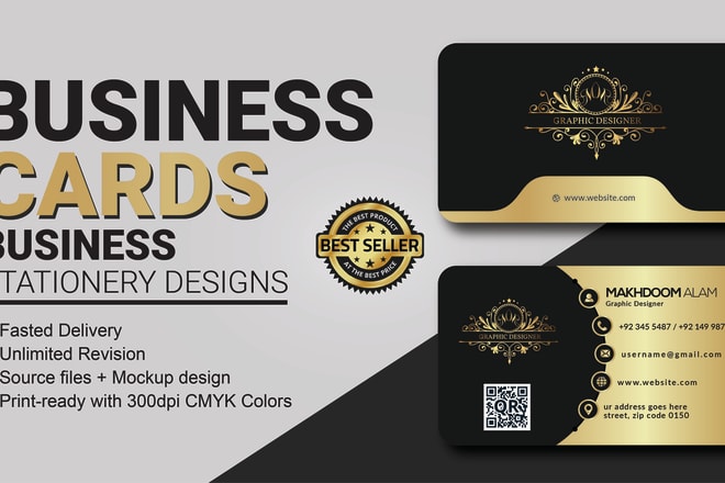 I will create luxury business card, letterhead and stationery items