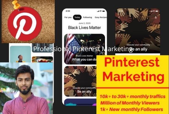 I will create more than 1000 pins 100 boards for pinterest marketing