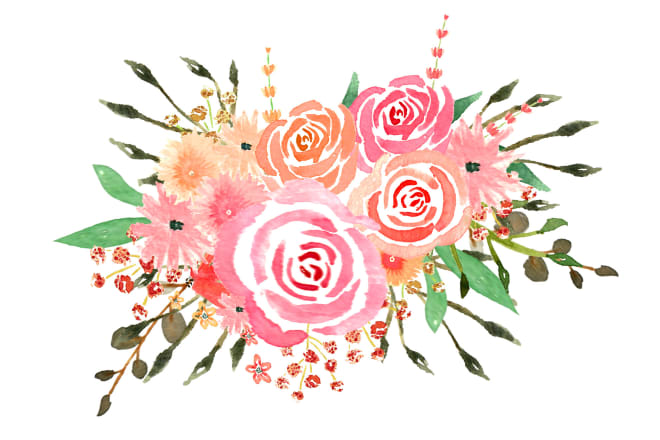 I will create pretty watercolour florals