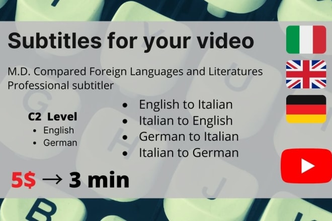 I will create professional subtitles and translation for your video