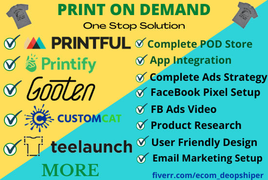 I will create shopify print on demand store, shopify website