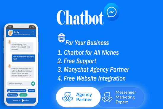 I will create smart messenger chatbot using manychat for your business