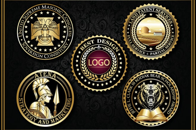 I will create you an awesome luxury vintage,retro,badge,stamp style logo