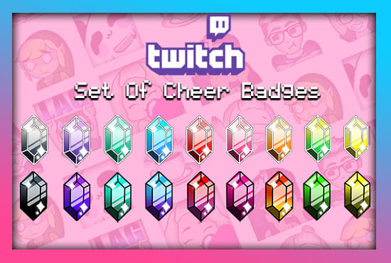 I will design a set of 18 cheer badges