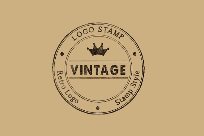 I will design a vintage retro logo stamp