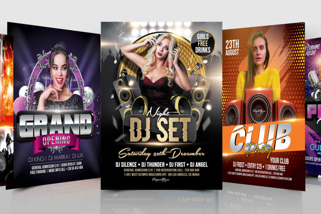 I will design an awesome club, event, and party flyers and posters in 10 hrs