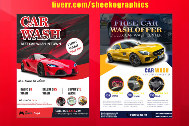 I will design awesome car wash and auto detailing flyer