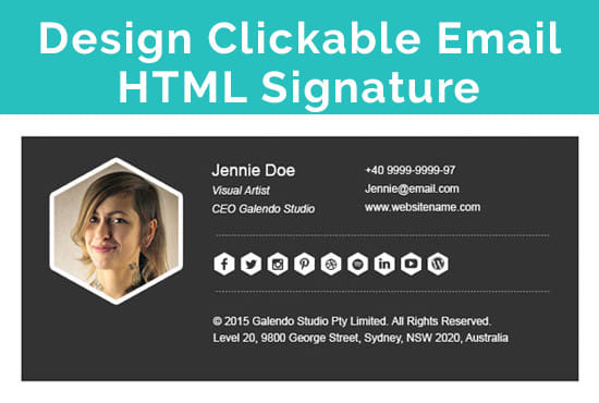 I will design clickable HTML email signature with psd