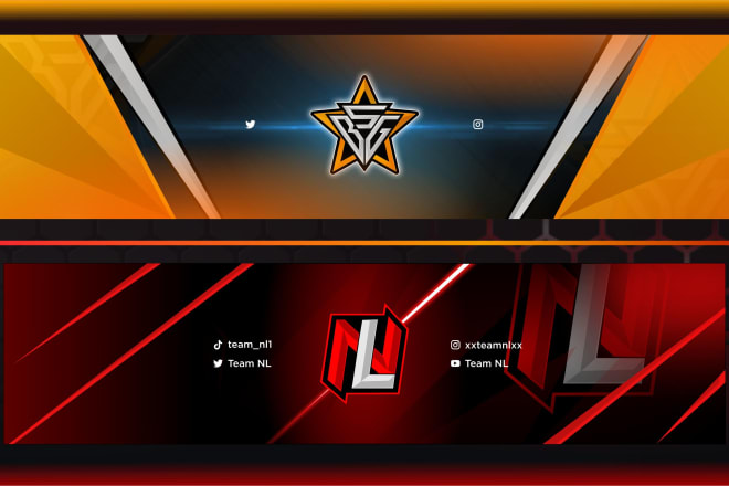 I will design cool youtube banner, twitch banner, gaming banner, twitter header