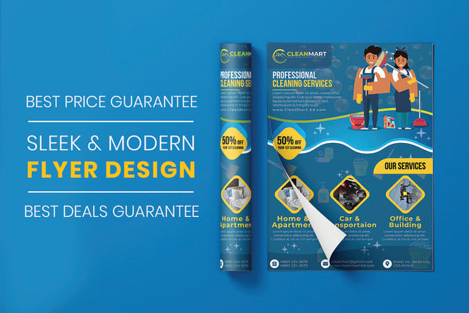 I will design creative and modern flyer, leaflet, and print design