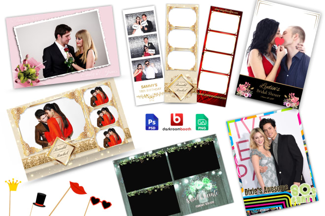 I will design creative photo booth, photobooth template