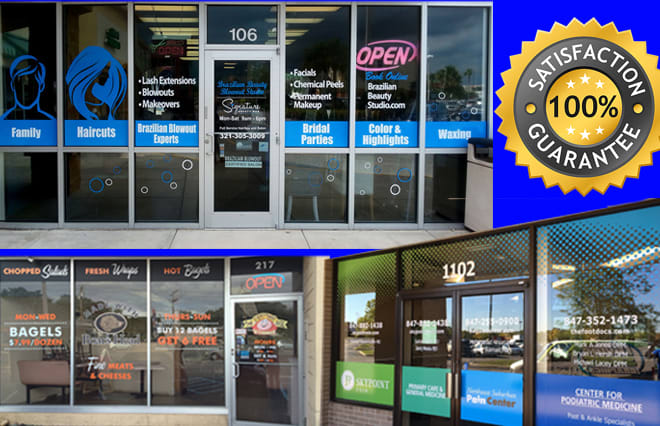 I will design creative shop front or storefront window graphics