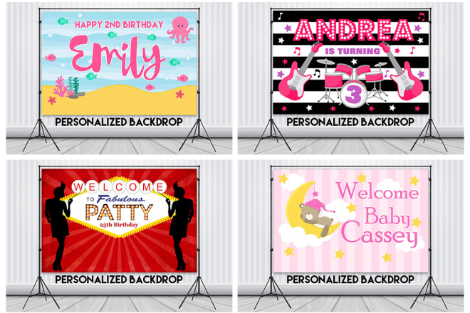 I will design custom personalized backdrop sign for any event