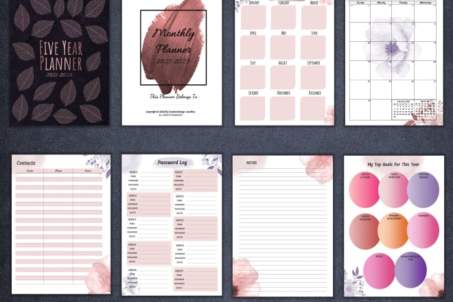 I will design custom planner, calendar, journal, tracker, workbook