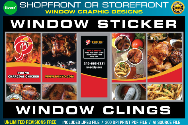 I will design custom window decals, storefront or shop front window graphic