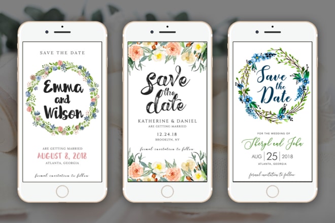I will design digital wedding invitation, birthday, save the date