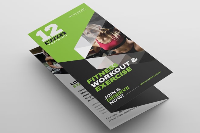 I will design fitness brochure, gym, workout, sports trifold brochure