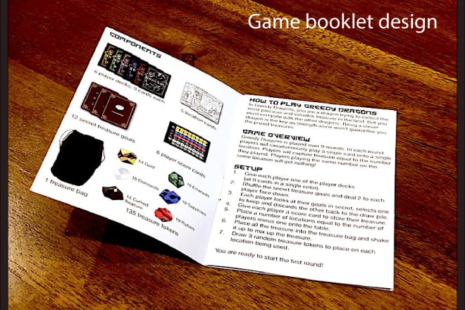 I will design game brochure or booklet on how to play