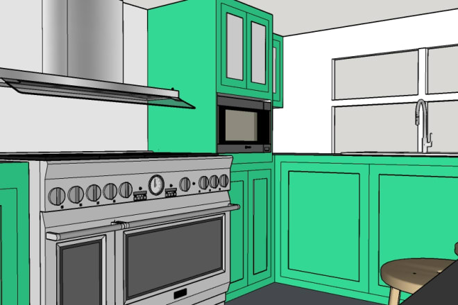 I will design kitchen layout and cabinets