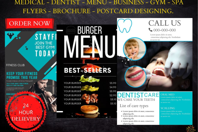 I will design medical, dental, fitness flyers, postcard or brochure