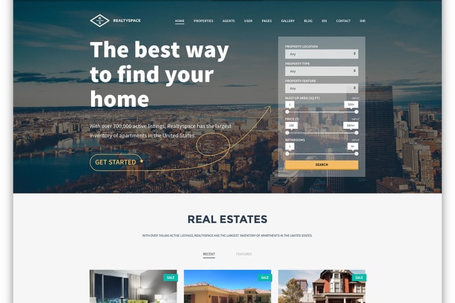 I will design modern and professional real estate agent website