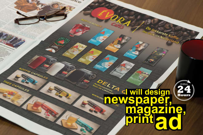 I will design newspaper and magazine ads layout in adobe indesign