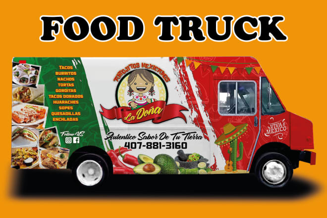 I will design professional food truck,trailer,or camper wrap design