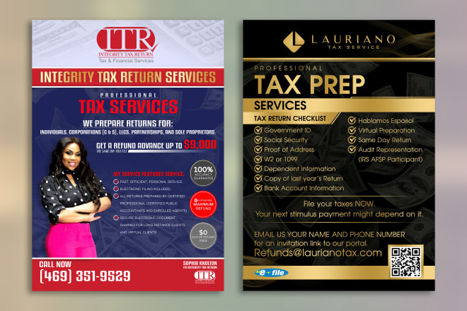 I will design professional tax flyer for your business