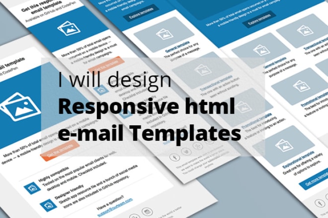 I will design responsive HTML email templates, news letter