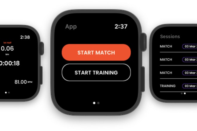 I will design smart watch app interactive UI