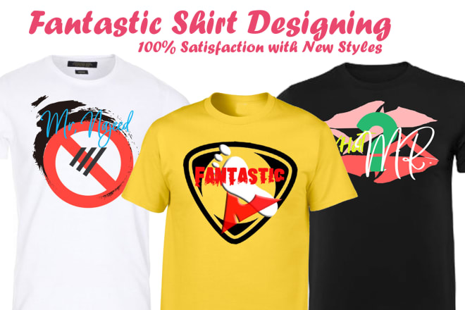 I will design t shirt with logo and styles