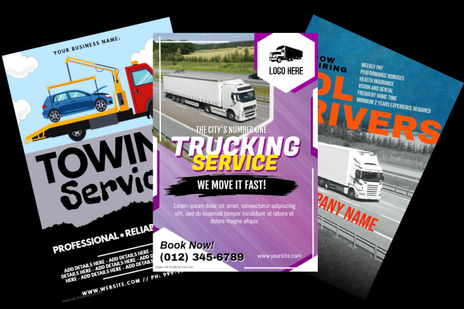 I will design trucking transportation logistics flyer and business card