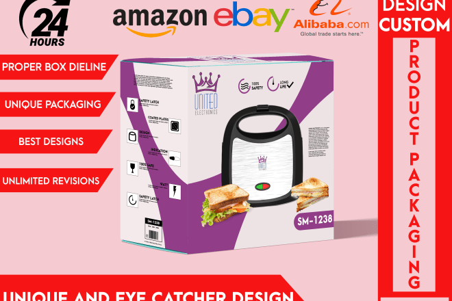 I will design unique amazon product packaging label and box design