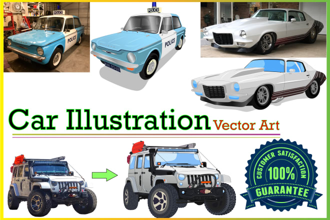 I will design vector illustration of your car or any vehicle trace redraw vector art