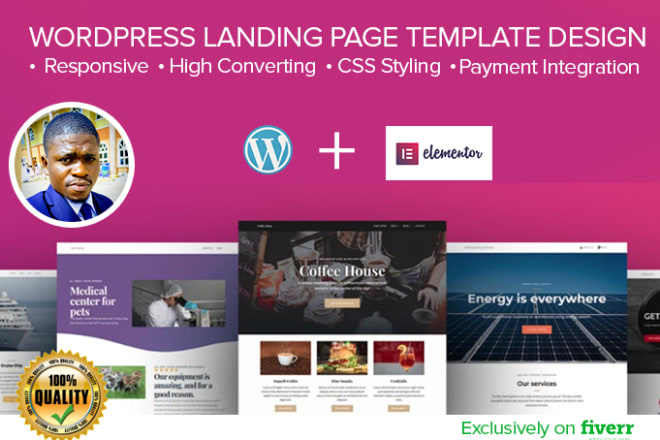 I will design wordpress landing page template