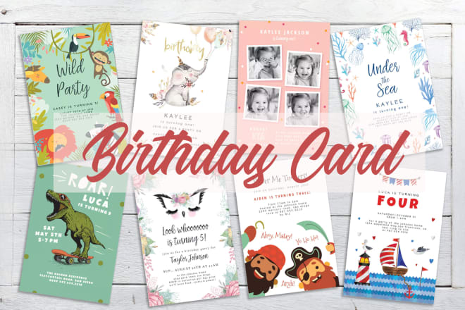 I will design you a birthday card and baby shower card design