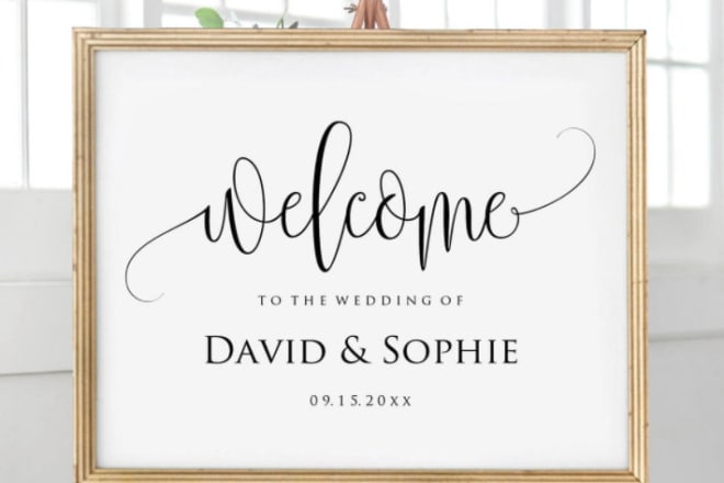 I will design you a professional wedding sign for your wedding
