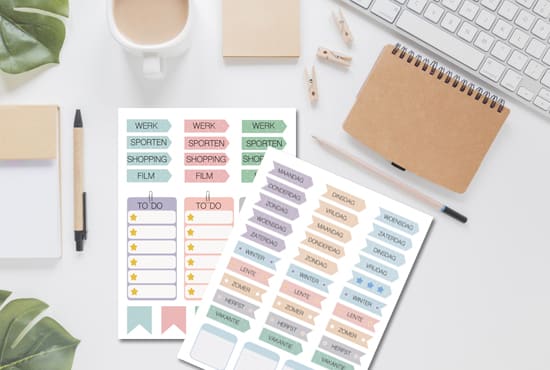 I will desing planner stickers set to bullet journal