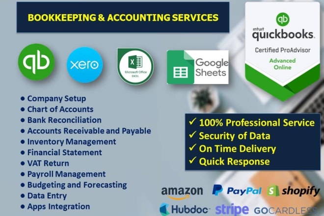 I will do accounting and bookkeeping in quickbooks online, xero, and excel