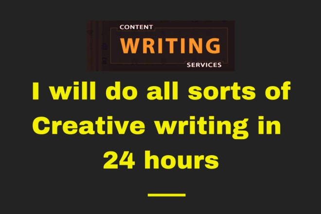 I will do all sorts of creative writing, technical writing and article writing