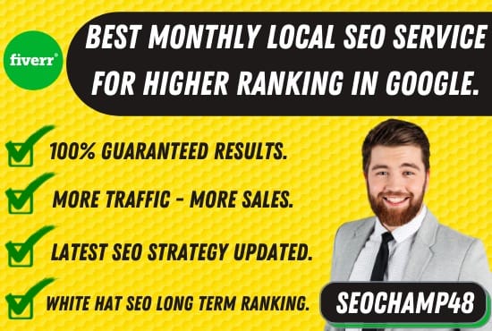 I will do best complete monthly SEO service for higher ranking