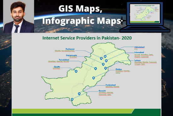 I will do cartography with gis mapping in arcgis, infographic maps