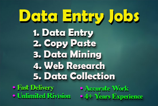 I will do data entry and data mining jobs