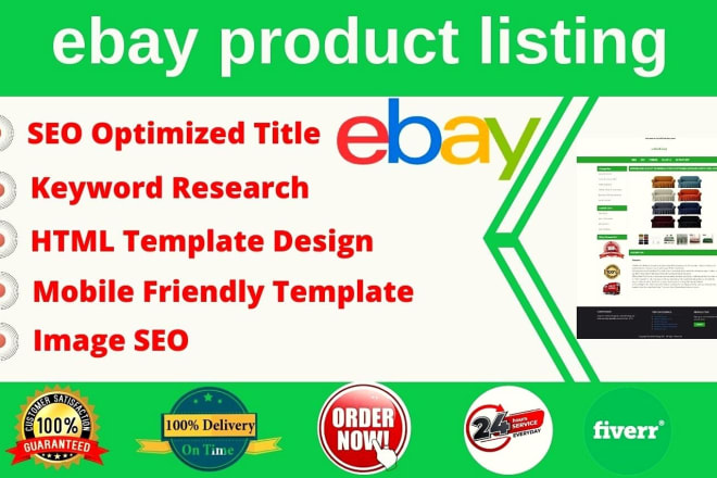 I will do ebay listing with ebay template design ebay seo