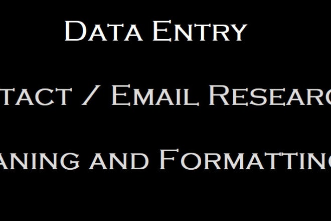 I will do excel data entry and contact email research