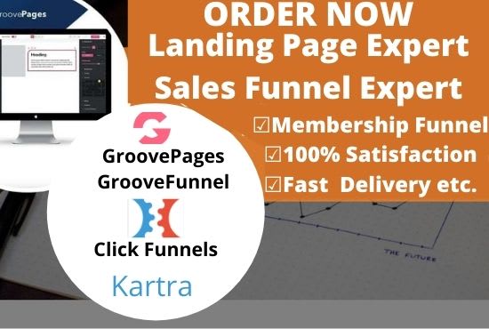 I will do groovepages landing page, groovefunnels salesfunnel