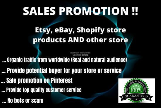 I will do killer promotion for etsy store, etsy product, etsy traffics on pinterest